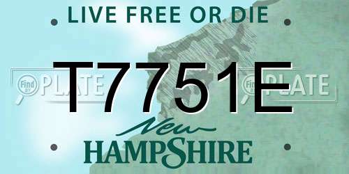 T7751E New Hampshire License Plate