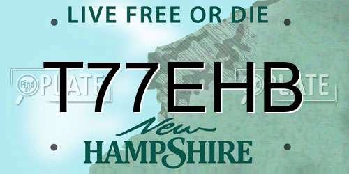 T77EHB New Hampshire License Plate