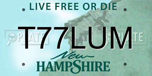 T77LUM New Hampshire License Plate