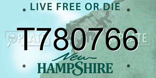 T780766 New Hampshire License Plate