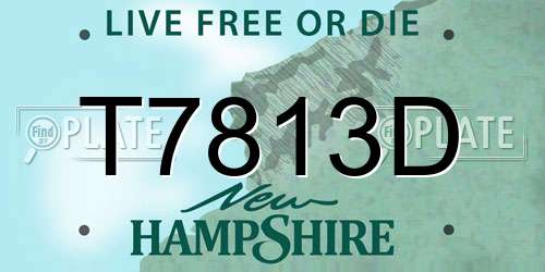 T7813D New Hampshire License Plate