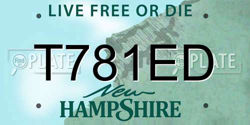 T781ED New Hampshire License Plate