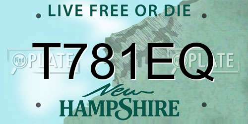 T781EQ New Hampshire License Plate