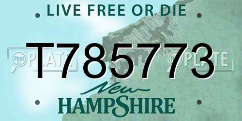 T785773 New Hampshire License Plate