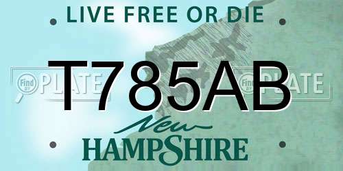 T785AB New Hampshire License Plate