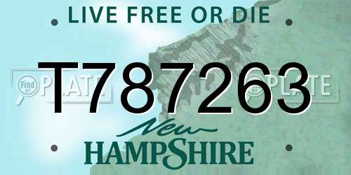 T787263 New Hampshire License Plate