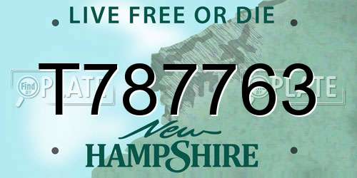 T787763 New Hampshire License Plate