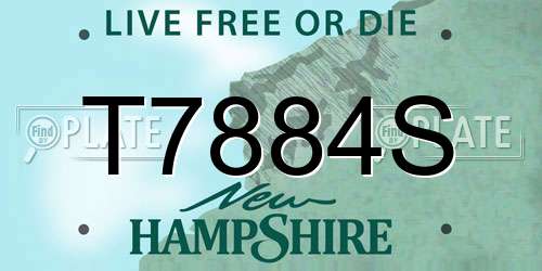 T7884S New Hampshire License Plate