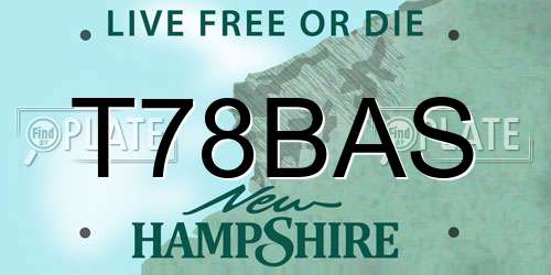 T78BAS New Hampshire License Plate