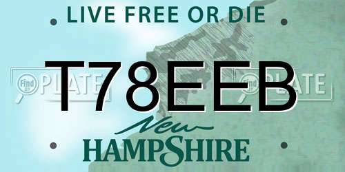 T78EEB New Hampshire License Plate