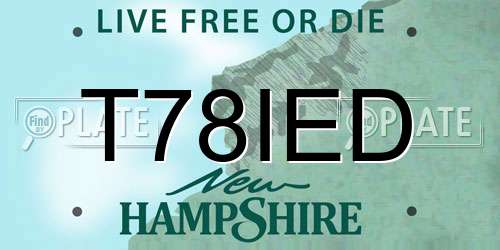 T78IED New Hampshire License Plate