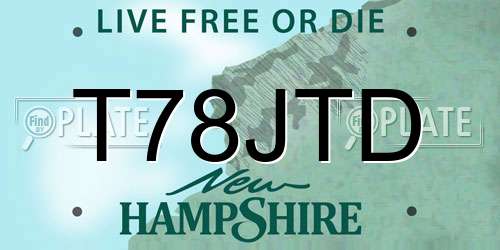T78JTD New Hampshire License Plate