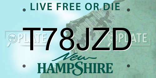T78JZD New Hampshire License Plate