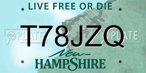 T78JZQ New Hampshire License Plate