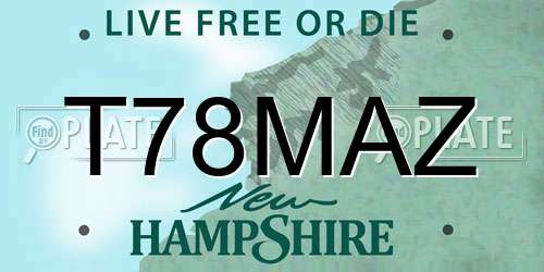 T78MAZ New Hampshire License Plate