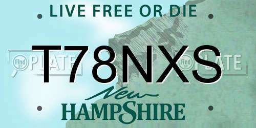 T78NXS New Hampshire License Plate
