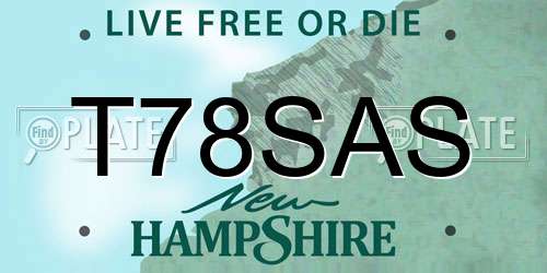 T78SAS New Hampshire License Plate