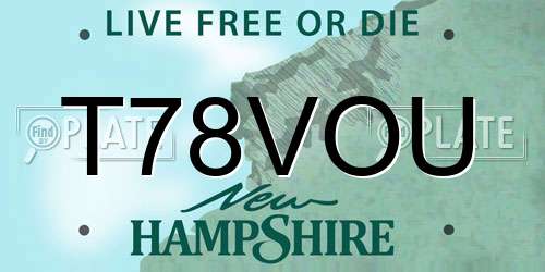 T78VOU New Hampshire License Plate