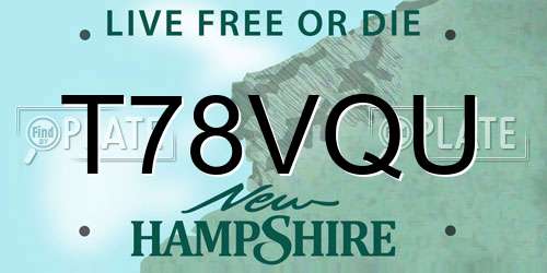 T78VQU New Hampshire License Plate