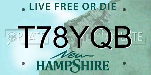T78YQB New Hampshire License Plate