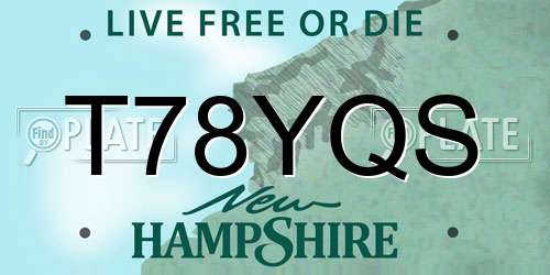 T78YQS New Hampshire License Plate