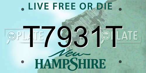 T7931T New Hampshire License Plate