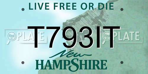 T793IT New Hampshire License Plate