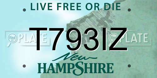 T793IZ New Hampshire License Plate