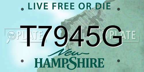 T7945G New Hampshire License Plate