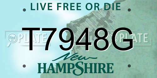 T7948G New Hampshire License Plate