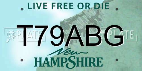 T79ABG New Hampshire License Plate