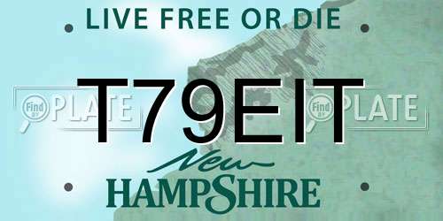 T79EIT New Hampshire License Plate