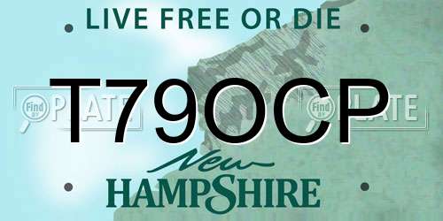 T79OCP New Hampshire License Plate
