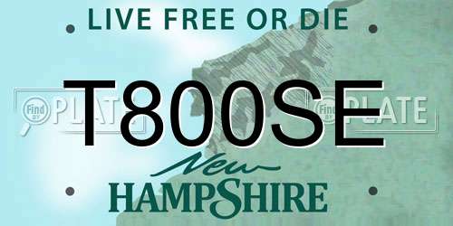 T800SE New Hampshire License Plate
