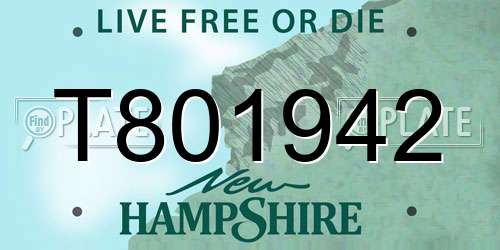 T801942 New Hampshire License Plate