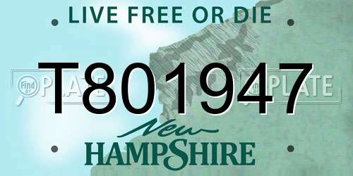 T801947 New Hampshire License Plate