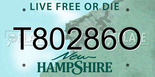 T80286O New Hampshire License Plate