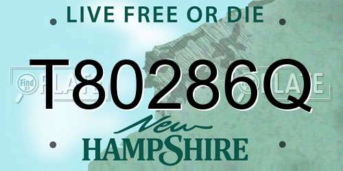 T80286Q New Hampshire License Plate