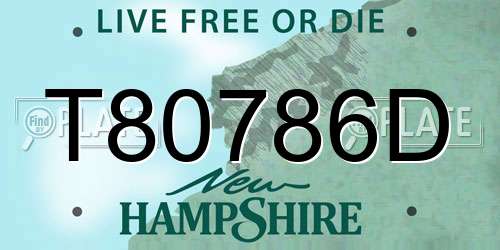 T80786D New Hampshire License Plate