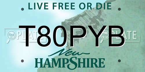 T80PYB New Hampshire License Plate