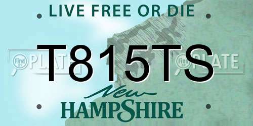 T815TS New Hampshire License Plate
