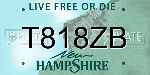 T818ZB New Hampshire License Plate