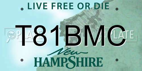 T81BMC New Hampshire License Plate