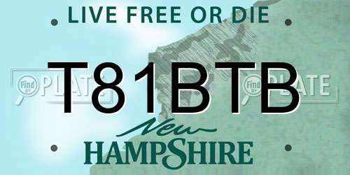 T81BTB New Hampshire License Plate