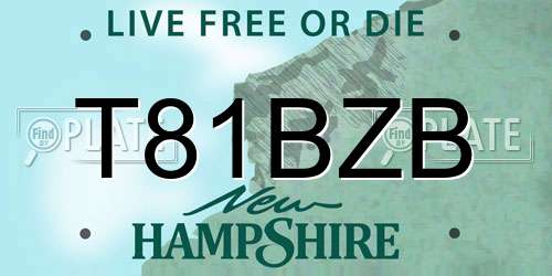 T81BZB New Hampshire License Plate