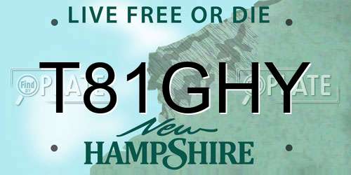 T81GHY New Hampshire License Plate