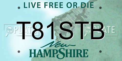 T81STB New Hampshire License Plate