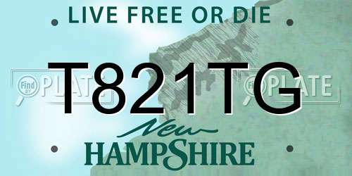 T821TG New Hampshire License Plate