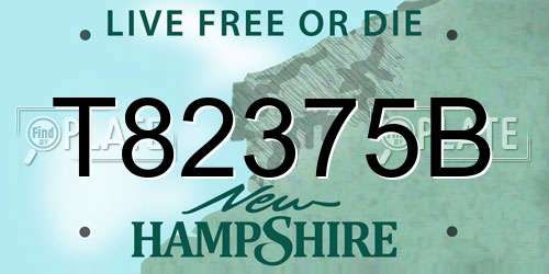 T82375B New Hampshire License Plate