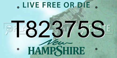 T82375S New Hampshire License Plate